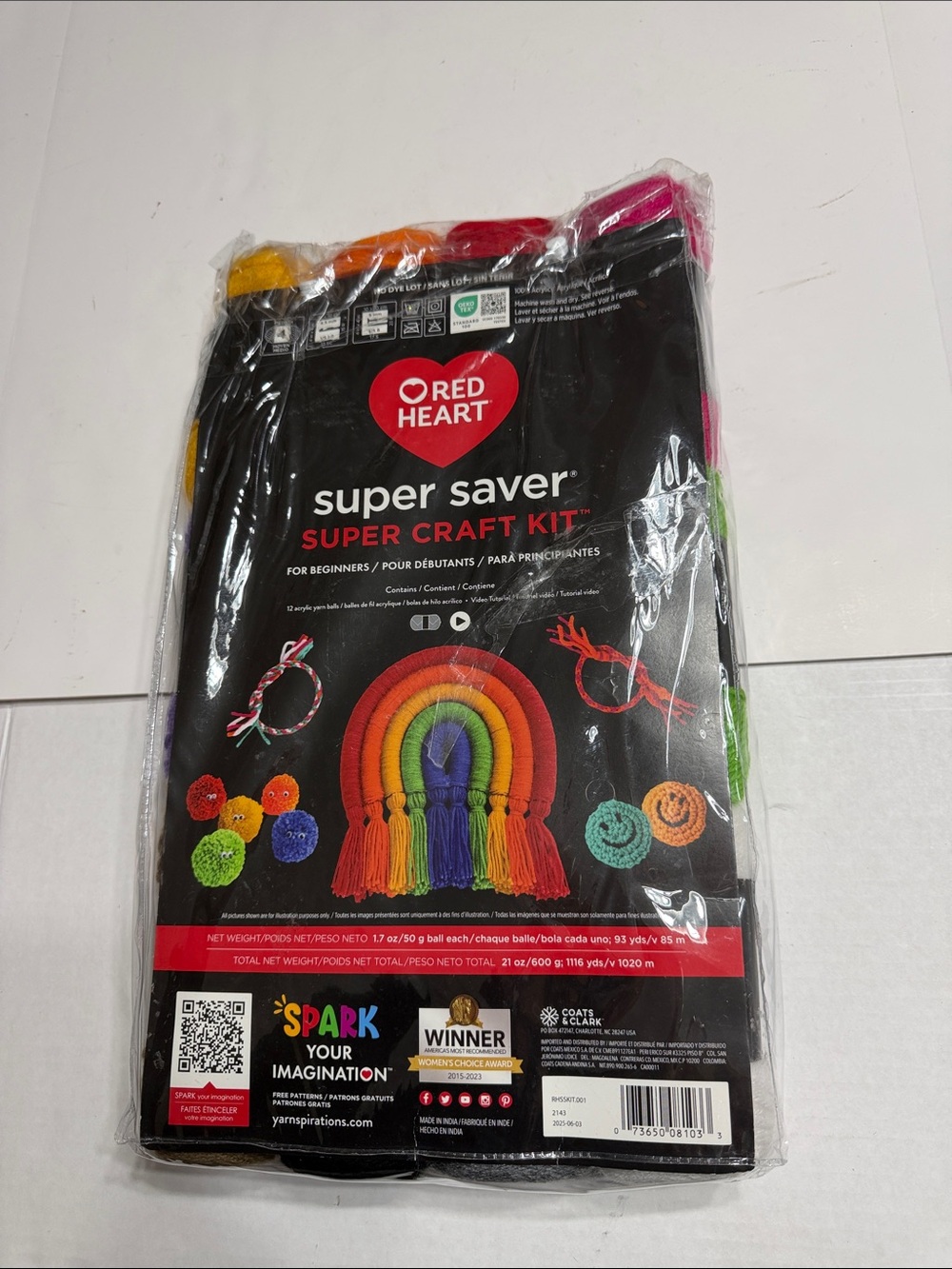 Red Heart Super Craft Kit - Assorted Set of 12 Yarn Rolls